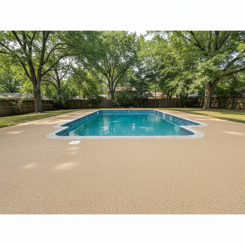 Renewed pool surface after resurfacing, smooth clean finish and clear azure water, a representative example