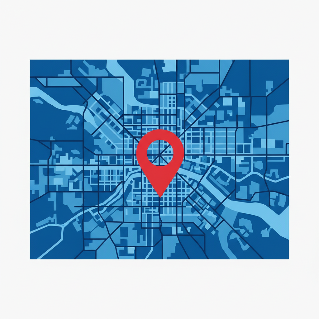 Kansas City metro service area map centered on the Riverside, MO showroom with both the Johnson County, KS and Missouri service areas marked