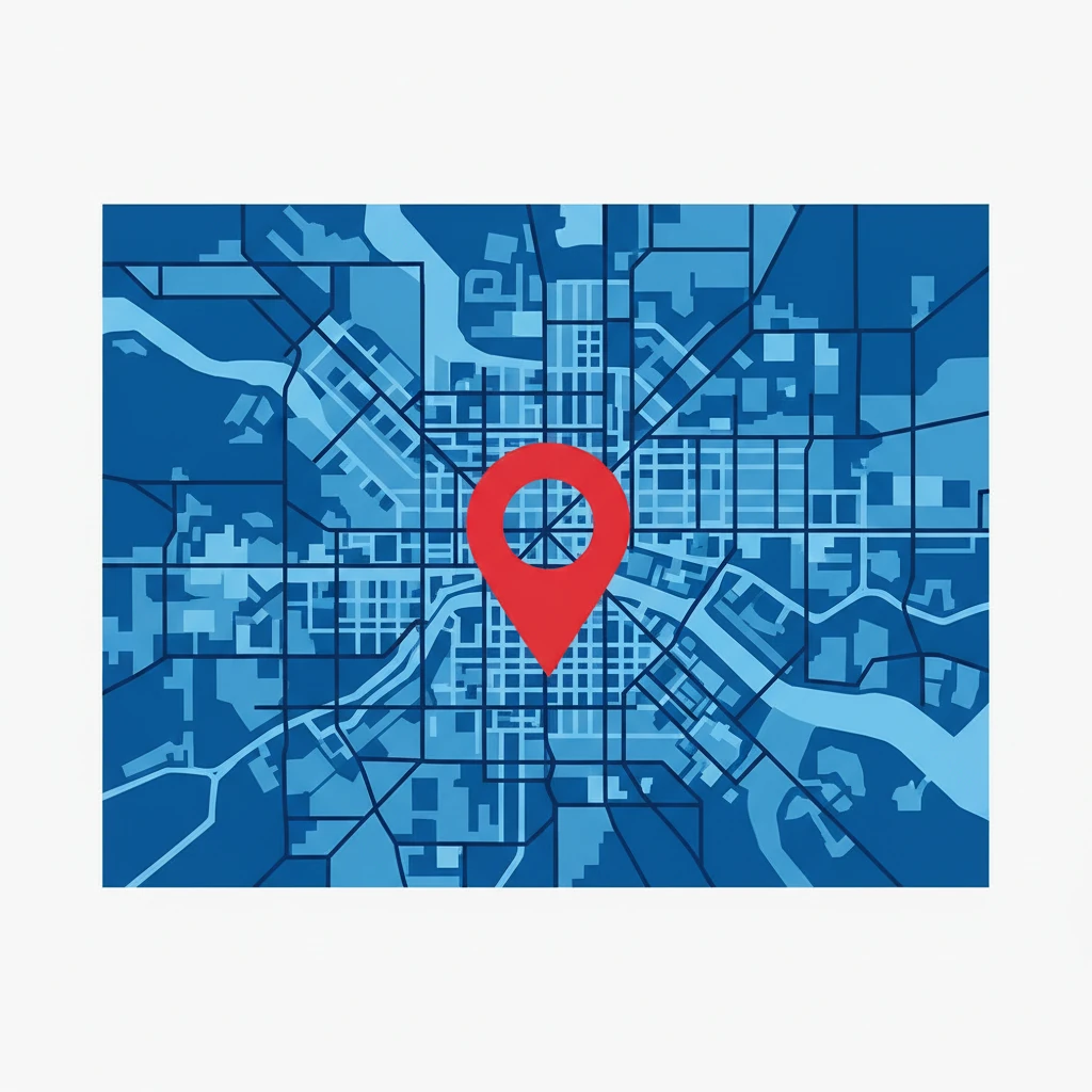 Kansas City metro service area map centered on the Riverside, MO showroom with both the Johnson County, KS and Missouri service areas marked